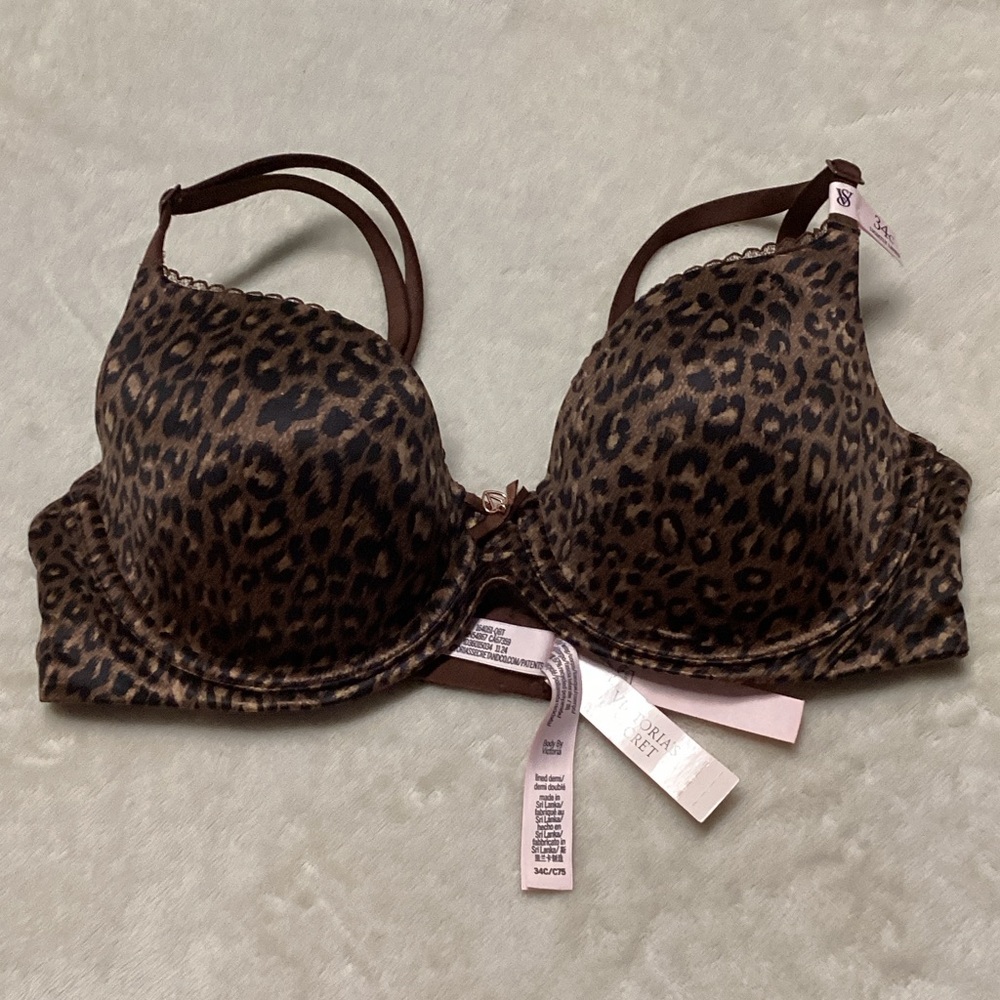 Victoria's Secret Brown Leopard Print Bra